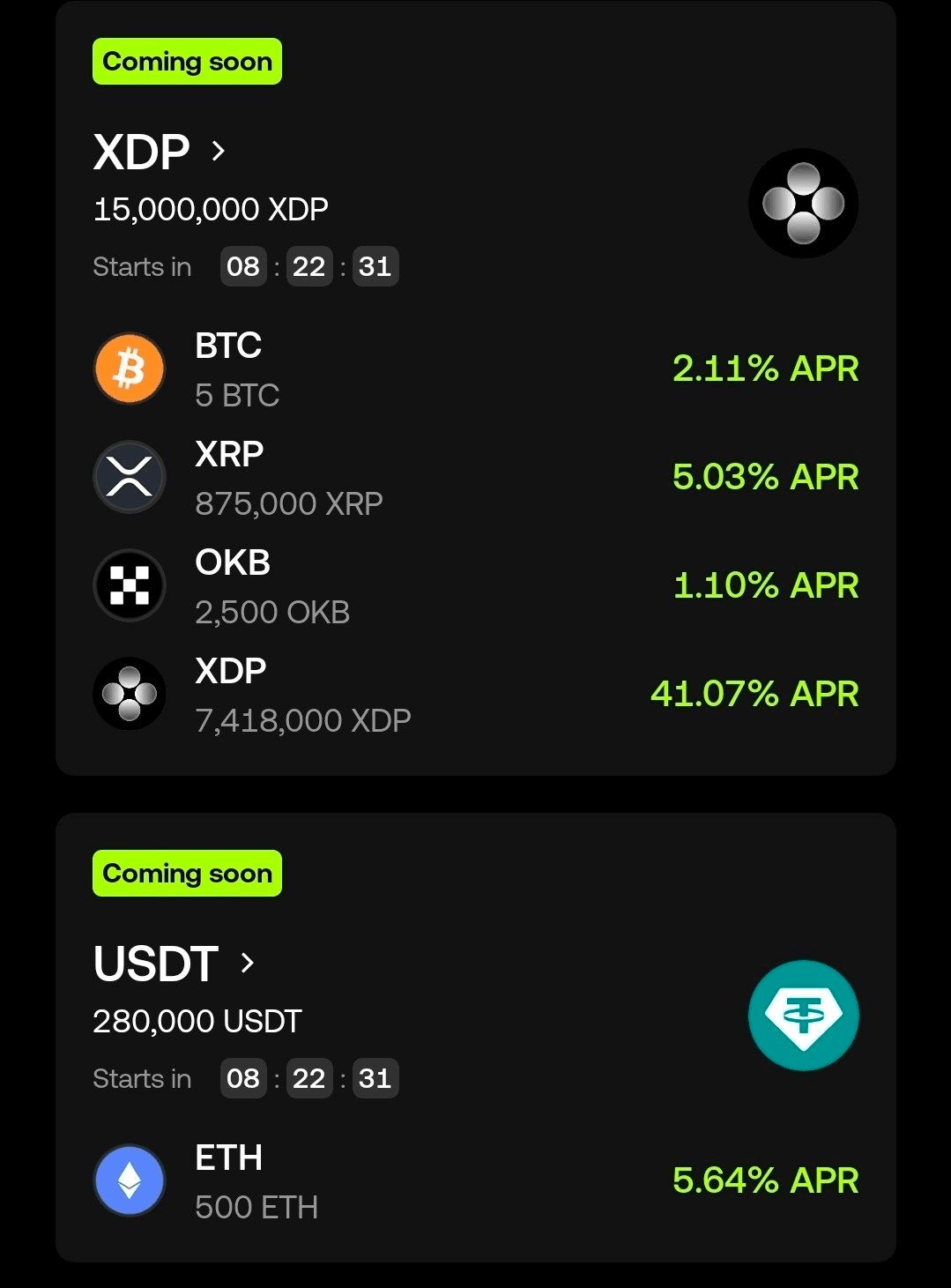 OKX 플래시언 2개 동시 시작
$XDP $USDT

오늘 오후 4시부터