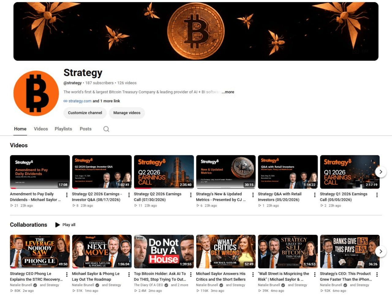 스트래티지, 유튜브 Strategy 주소 확보
https://www.youtube.com/@Strategy